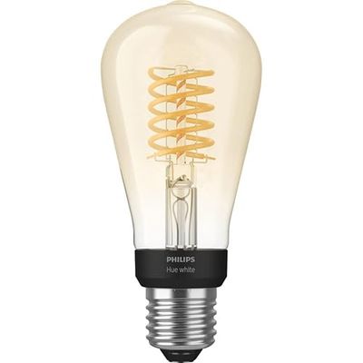 Philips Hue White Filament, Lampadina LED Smart a Filamento, Attacco E27, Luce Bianca Calda, Dimmerabile