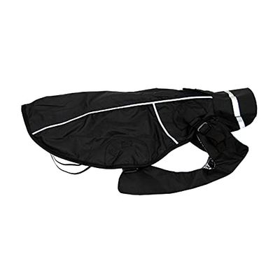 JEGGO Dry dog, regenjas voor honden, met aan beide zijden te openen ritssluiting, water- en winddicht, ademend, met binnenvoering ter bescherming tegen kou