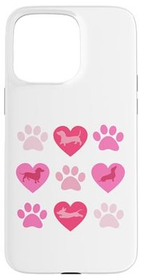 Dachshund Dog Lover Paw Heart Badger Dog Valentine's Day Case for iPhone 15 Pro Max
