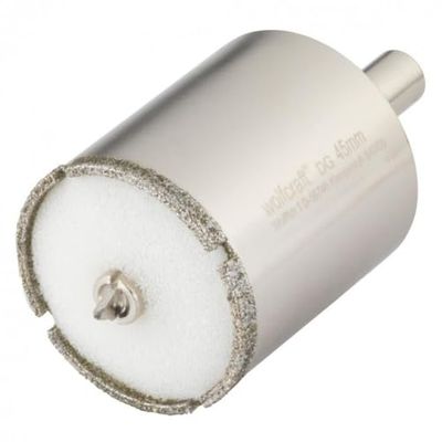 wolfcraft Coroa de perfuração de diamante cerâmica com broca centradora e haste, 5928000, para, instalações sanitárias e elétricas em azulejos e azulejos