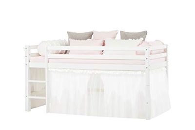 Hoppekids Hiver Wonderland Rideaux en Tulle pour lit mi-Haut et lit superposé en Coton Motif Pays des Merveilles 90 x 200 cm