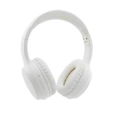 CoolBox Air 40 Trådlösa Bluetooth-hjälmar, hopfällbara, hörlurar med aktiv brusreducering, upp till 40 timmars räckvidd, Bluetooth 5.3, pannband, 1,5 timmars laddning, räckvidd 10 m, vit