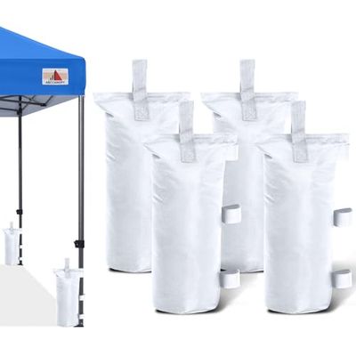 ABCCANOPY Lot de Poids pour auvent de 1,8 à 50,8 kg - Sacs de Sable pour Tente Pop-up - Sacs de Poids pour tonnelle extérieure, Trampoline, pergola, Blanc (sans Sable)