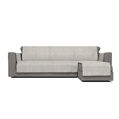Italian Bed Linen Cobertura de sofá antiderrapante conforto com chaise longue, 240 cm, bege