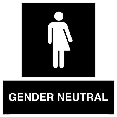 Non-gender specific in black panel Sign - 600x600mm - S60