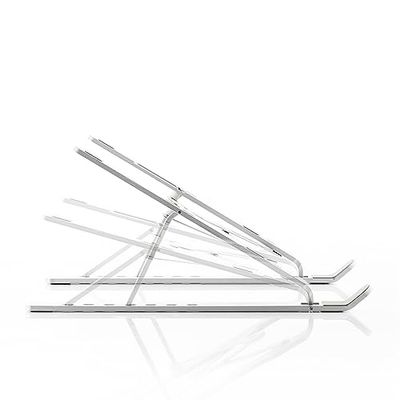 InnovaGoods - Support Pliable et Réglable pour Portable, Aluminium, Antidérapant, 7 Niveaux d'Inclinaison, Extensible, Multi-Usages, Idéal Télétravail, Gris, 14 cm, Aluminium