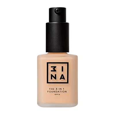 3INA MAKEUP - Vegan - The 3 in 1 Foundation 207 - Beige rosa pesca - Fondotinta a copertura medio-alta - Primer e Correttore - Lunga Tenuta 12 Ore - SPF 15 - Finitura Naturale Opaca - Cruelty Free