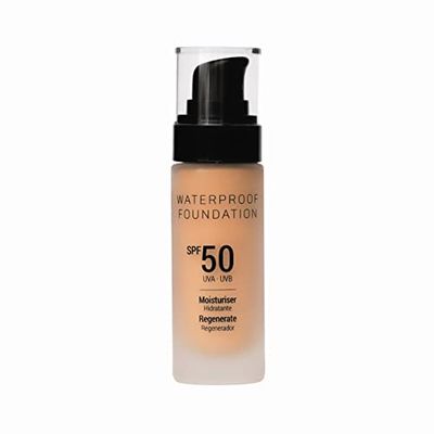 Vanessium Fond de teint imperméable SPF50 | Haute protection solaire | Formule anti-âge | Vitamine E et F | Oméga 3 et Oméga 6 | 30ml