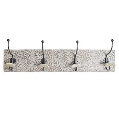 PERCHERO PARED MANGO HIERRO 76X14X21 TALLADO