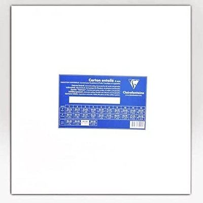 Clairefontaine - Ref 34141C - White Canvas Board (Square) - 10 x 10cm - 3mm Thick, Made from 100% Cotton, Suitable for Oil & Acrylic Paints, Acid Free Surface