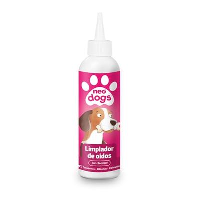 NEO DOGS - Limpiador de Oídos para Perros con Árbol de Té y Aloe Vera - Previene Otitis, Ácaros y Reduce el Mal Olor - Fórmula con pH Adaptado y Extracto Natural - 125 ml