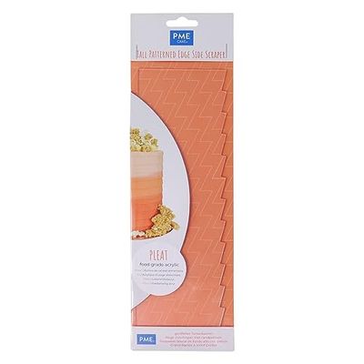 PME Pleat Patterned Side Scraper for Cake Decorating-10 inches, Acrylic, Transparent