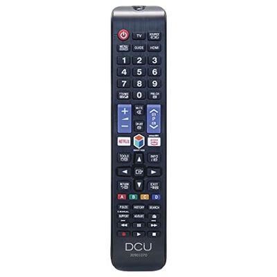 DCU TECNOLOGIC | Samsung Smart TV-fjärrkontroll | TV-fjärrkontroll | kompatibel med Samsung Smart TV | Netflix och Prime Video-knapp | Svart