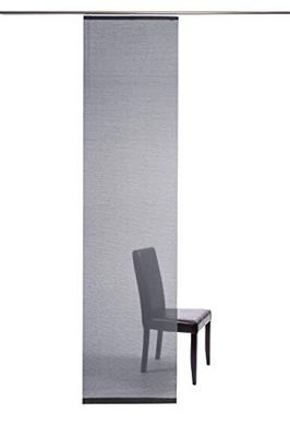 Homing Semi-Transparent Panel Curtain Plain Sliding Curtain (1 Piece), Silver Grey, Living Room, Bedroom, Children's Room, 245 x 60 cm