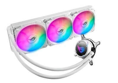 ASUS - ROG Strix LC 360 RGB White Edition, Enfriador de CPU líquido todo en uno (Aura Sync, 3 ventiladores de radiador RGB direccionables ROG de 120 mm, blanco)