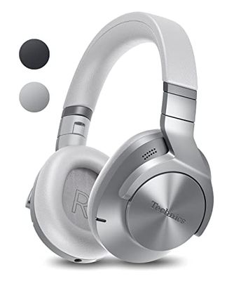 Technics EAH-A800E-S Cuffie Wireless, Auricolari Bluetooth Multipoint Over Ear, con Cancellazione Rumore e Microfono, 50 ore di Riproduzione, Argento