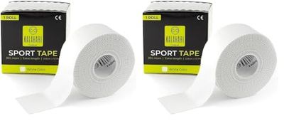 Kalahari 1 x Tape Deportivo Blanco - EXTRA LONGITUD 3.8cm x 13.7m - Cinta Adhesiva - Vendaje funcional para Crossfit, Escalada, Vóleibol, Boxeo, de Dedos – Esparadrapo No Elástico 100% Algodón