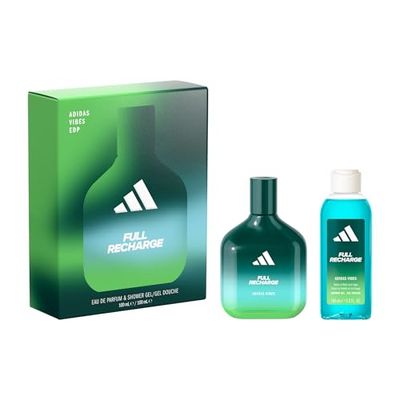 Il cofanetto adidas Vibes include Eau de Parfum Full Ricarica e Gel Doccia