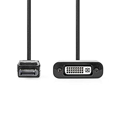 DisplayPort-Adapter - DisplayPort Male - DVI-D 24+1-Pins Female - 1080p - Vernikkeld - Recht - 0.20 m - Rond - PVC - ABS - Zwart - Polybag