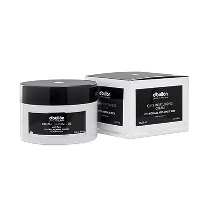 D'Bullón Creme facial hidratante de aveia, nutrição e equilíbrio, ideal para pele normal e mista, hidratação duradoura, 200 ml