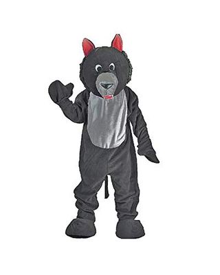 Dress Up America Costume de mascotte de loup noir adulte , Taille unique (Taille 60 Pouces , Hauteur 75 Pouces) , Noir , One Size