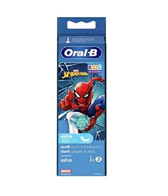 Oral-B Kids Spiderman Opzetborstels - Marvel - voor kinderen vanaf 3 jaar - verpakking van 3 stuks