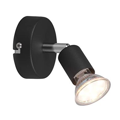 Trio Leuchten R80911032 Faretto Paris, Lampadina Esclusa 1 Luce Attacco Gu10, Nero Opaco
