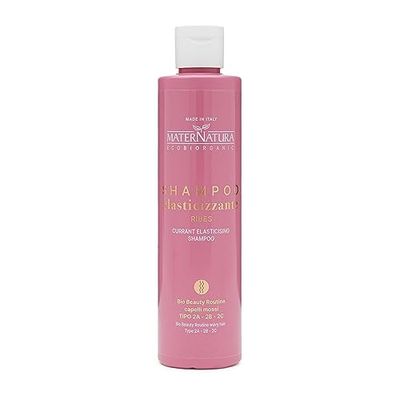 Maternatura, Shampoo Élastifiant pour Cheveux Ondulés au Cassis, Apporte Volume, Hydratation et Élasticité, Made in Italy, Routine Beauté Bio pour Cheveux Ondulés - 250 ml