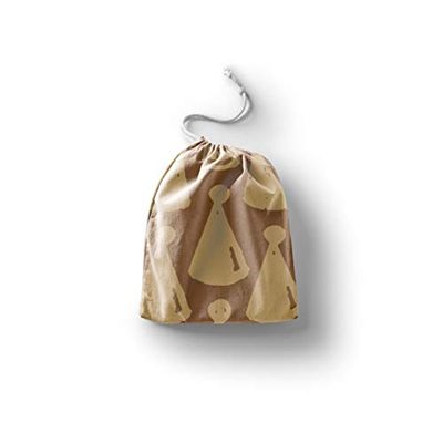 Bonamaison Impreso Algodón Bolsas con Cordón, Bolsa con Cordel para el Hogar y el Almacenamiento de Verduras, Bolso de Compras, Plegable, Ecologica, Reutilizables, Tamaño: 12x15 Cm