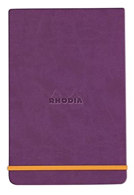 RHODIA 194393C - Carnet Rigide Webnotepad Violet - A5 - Ligné - 192 pages Détachables - Papier Clairefontaine Ivoire 90 g/m - Marque-Page, Fermeture Élastique - Couverture Simili Cuir - Rhodiarama