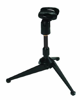 Quiklok Desktop Tripod Mic Stand with Mic Clip - Clamshell Package