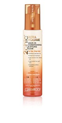 Giovanni 2chic Ultra-Volume Leave-In Conditioner - 4 Fl Oz Styling Elixir, Detangles Hair | Colour Safe, Frizz Free Salon Hair Formula | Hair Care Treatments