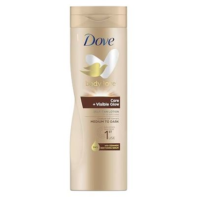 Dove Care + Visible Glow Medium to Dark Gradual Self-Tan Body Lotion 400 ml