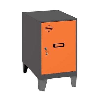 SimonRack Armadietto Metallico Piccolo; Armadio Metallico per Archiviazione, Armadio Multiuso, 575x400x500 mm, Antracite/Arancione - Simonlocker