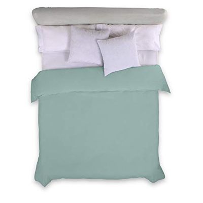 FUNDA NORDICA color aqua - Cama de 150/160 (1 pieza) - 100% algodón - 144 hilos. Gramage: 115