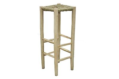 Mimbre Natural Hoge kruk van hout en Enea (35×35×90)