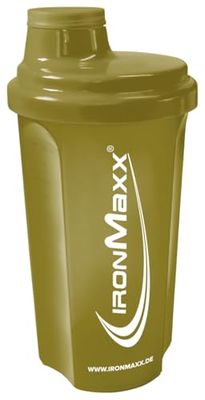 IronMaxx Shaker à protéines - Olive Verte 700 ml | Shaker à protéines avec bouchon vissé, passoire, échelle | anti-fuite, sans BPA, lavable