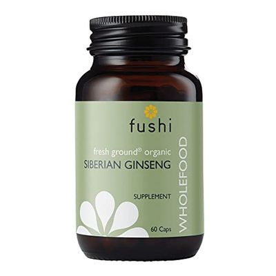 Fushi Organic Siberian Ginseng Capsules, 60 Caps | Fresh-Ground Whole Food | Strengthens Immune System, Purifies Blood, Stimulates Digestion | Ethical & Vegan | Manufactured in the UK