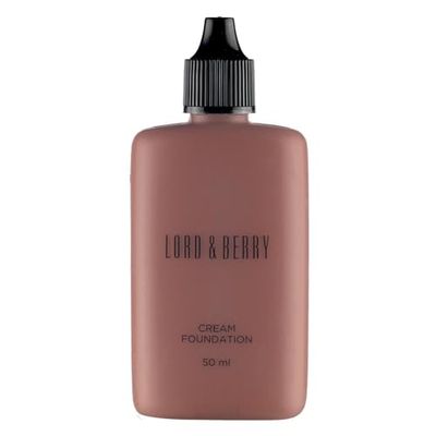 Lord & Berry CREAM FOUNDATION Makeup Long Lasting Full Coverage Lightweight Liquid Foundation Contains Antioxidants, Moisturizers, UVA-UVB Filters & Anti-Pollution Extracts, Mahogany