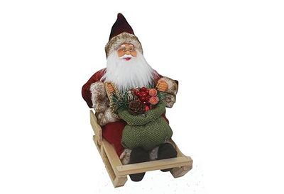 L.SCOTTISH BABBO NATALE SU SLITTINO 30cm