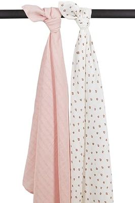 MEYCO Baby Mini Panther Swaddle Chiffons à sucer, 2 pièces (Chiffons à Langer, Chiffons de Gaze 100% Coton, très absorbants & à séchage Rapide, multifonctionnels), Soft Pink