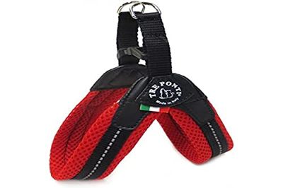 Tre Ponti Fibbia Harnais en maille pour petits chiens Rouge Taille 3,5