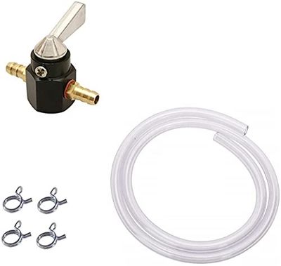 RUBINETTO BENZINA 8MM + TUBO FIGLIO + COLLARE PER MOTO TOSAERBA ROTOTILLER MOTOCICLETA