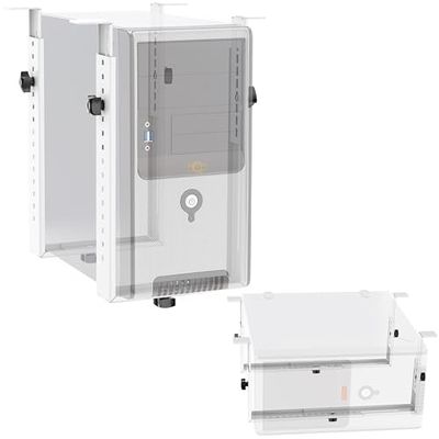 RICOO computerhouder voor bureau, computer onder bureaumontage TRH02-W PC-kofferhouder tot 35 kg staand/liggend onder bureauhouder verticaal/horizontaal