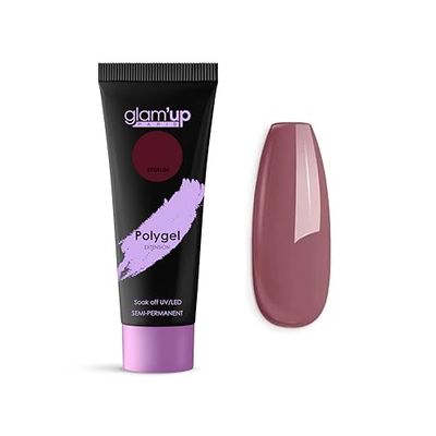 Glam'Up Paris Poly Gel Semi-Permanent - Gel di Estensione in Tubo, Gel di Costruzione Unghie UV - Art Design per Unghie - Facile da usare - Lunga durata - Bordeaux