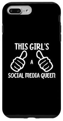 Custodia per iPhone 7 Plus/8 Plus Funny Social Media Lover This Girl's a Social Media Queen