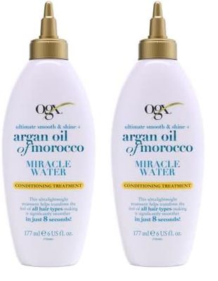 OGX Ultimate Shine Miracle Water Liquid Conditioner with Argan Oil 177ml (Pack of 2)