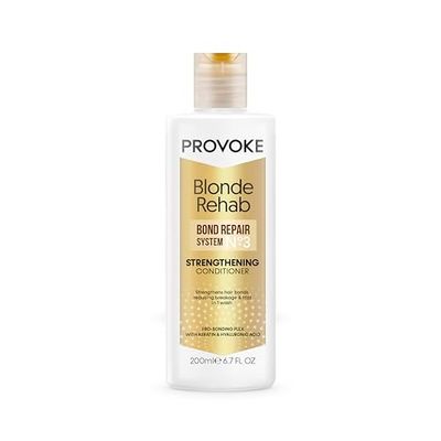 PROVOKE Blonde Rehab N0'3 Bond Repair Strengthening Conditioner 200 ml, Reduces Breakage and Frizz in 1 Wash Formulated with a Pro Bonding Complex, Keratin and Hyaluronic Acid, for Damaged Hair,