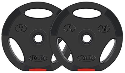 Signature Fitness Vinyl standaard 3,5 cm (1 inch) plaat halterschijf voor krachttraining en gewichtheffen, 4,5 kg, paar
