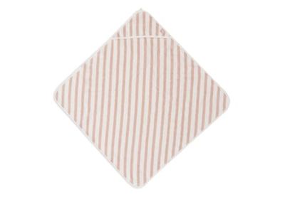 Jollein 534-514-67099 handdoek met capuchon Stripe badstof roze/wit (75x75 cm)